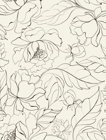 Wild Flower Print Peel and Stick Wallpaper (Removable Wall Paper)