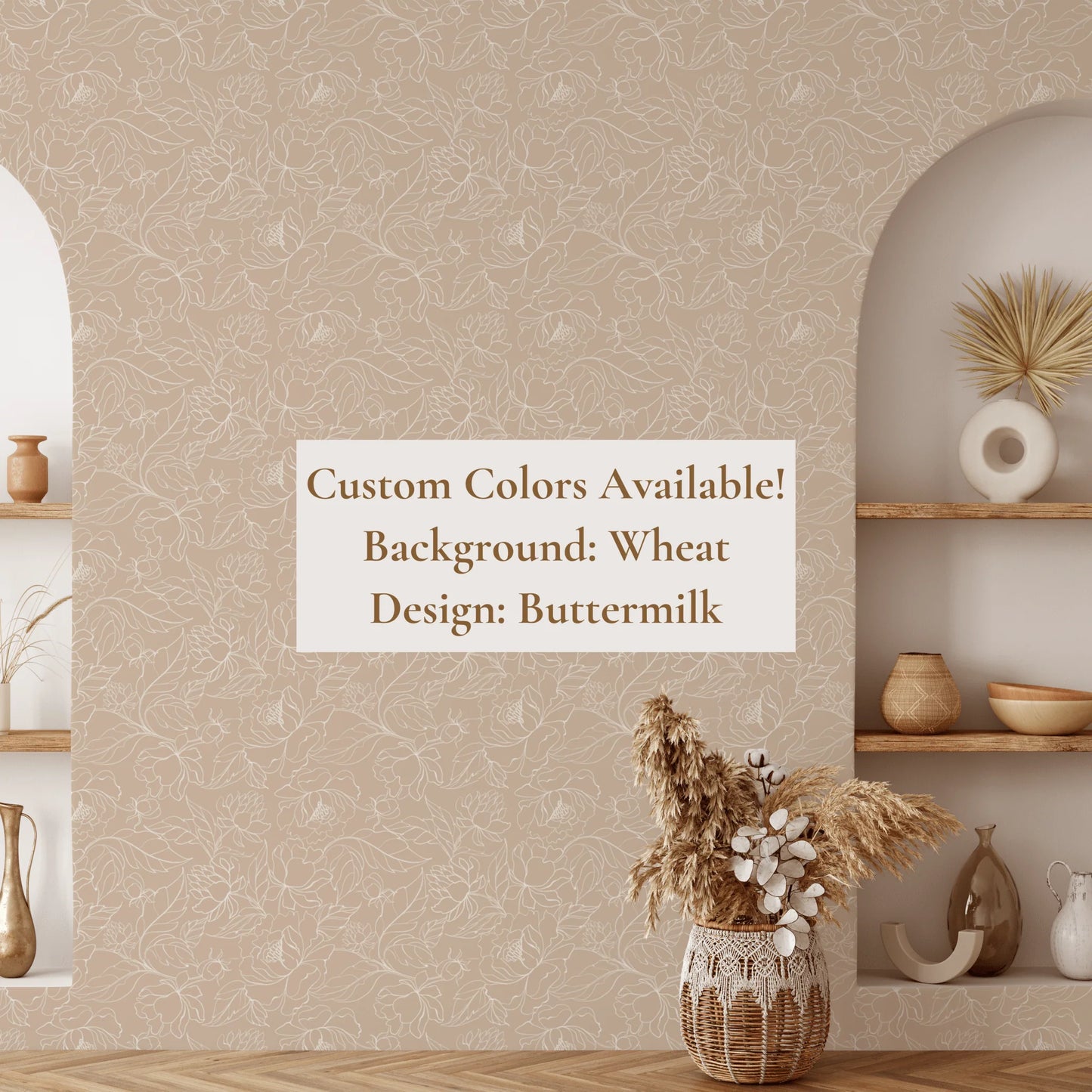 Wild Flower Print Peel and Stick Wallpaper (Removable Wall Paper)