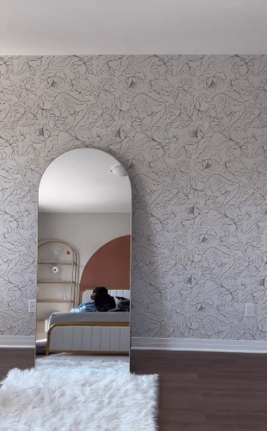 Wild Flower Print Peel and Stick Wallpaper (Removable Wall Paper)