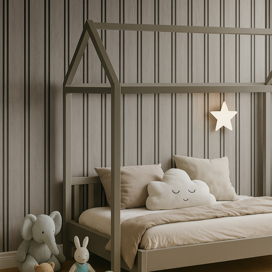 Slatted Wood Wallpaper for Kids' Rooms