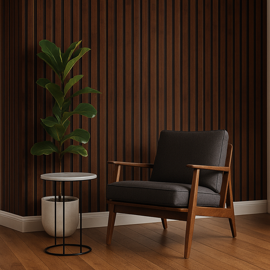 Sophisticated Reading Nook with Dark Wood Accents