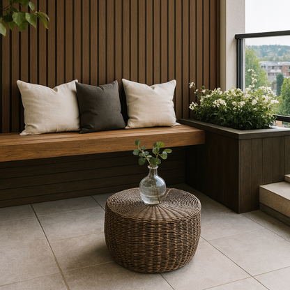 Dark Wood Vertical Slats for Contemporary Spaces