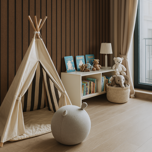 Warm Vertical Slats for Cozy Children’s Spaces