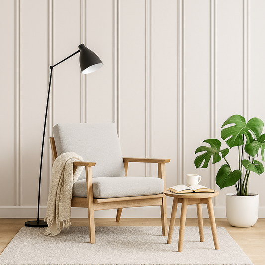 Soft Ivory Vertical Panel Wallpaper