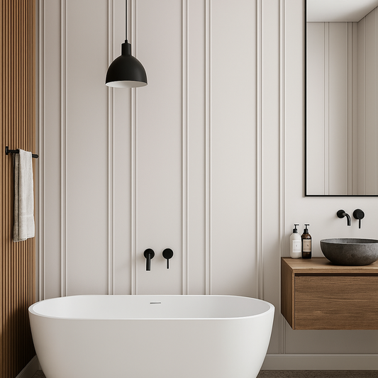 Modern Light Ivory Vertical Panel Wallpaper