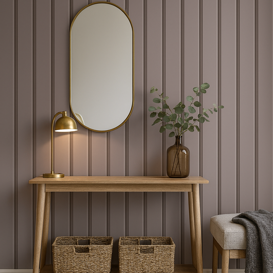 Soft Mauve Vertical Panel Wallpaper