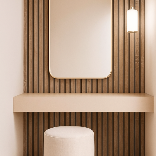 Warm Elegance in a Modern Vanity Nook