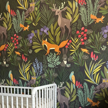 Woodland Friends Peel and Stick Wallpaper