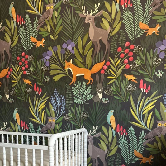 Woodland Friends Peel and Stick Wallpaper